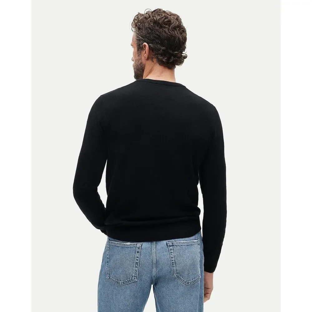 J. Crew Men's Cashmere Crewneck Sweater Long Sleeves Black Size Medium NWT
